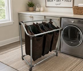 Triple Basket Laundry Hamper Sorter! Good condition! Retails $49.99 30x15x34in