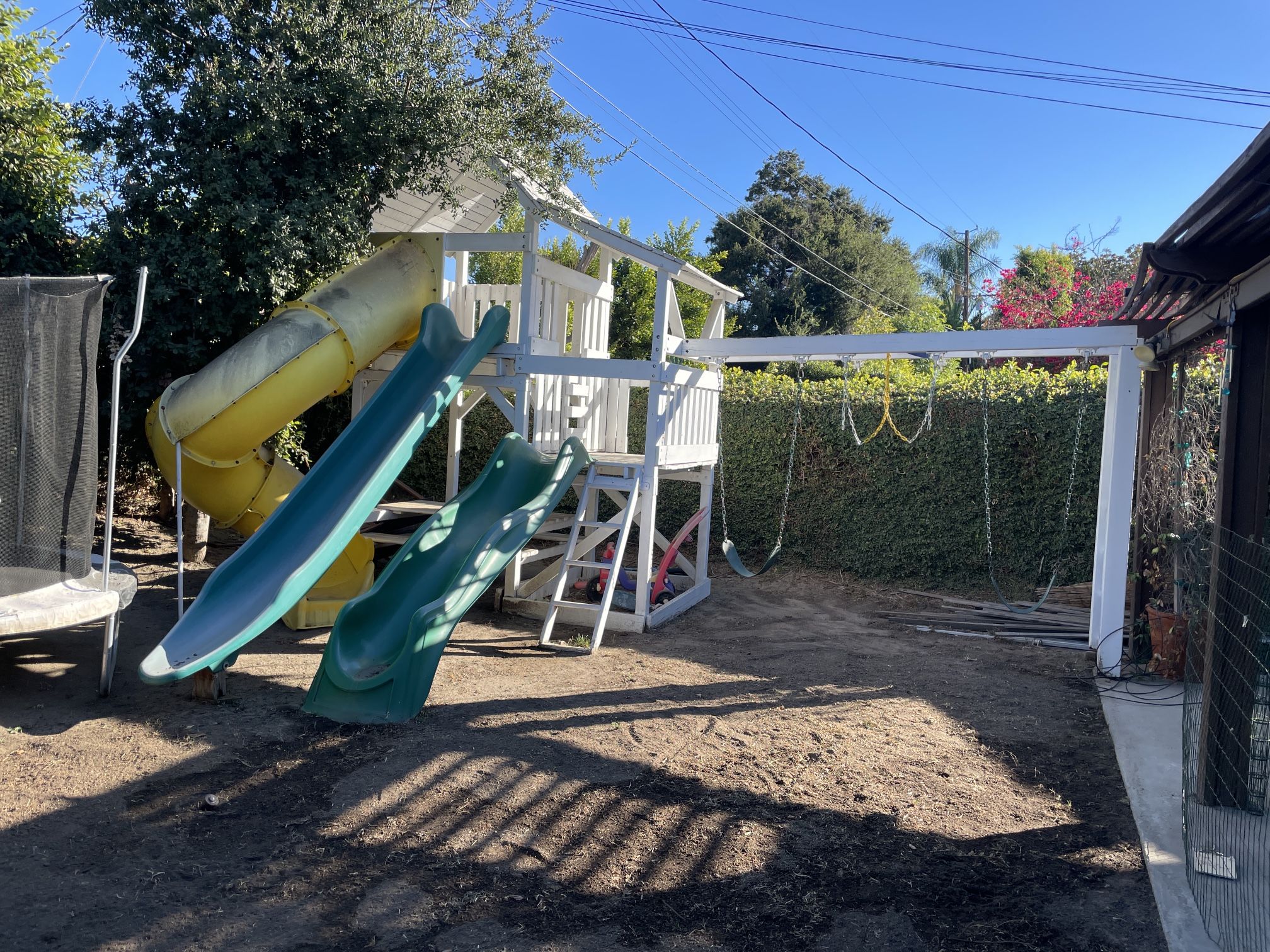 Oak Playset 3 Swings And 3 Slides!!!!
