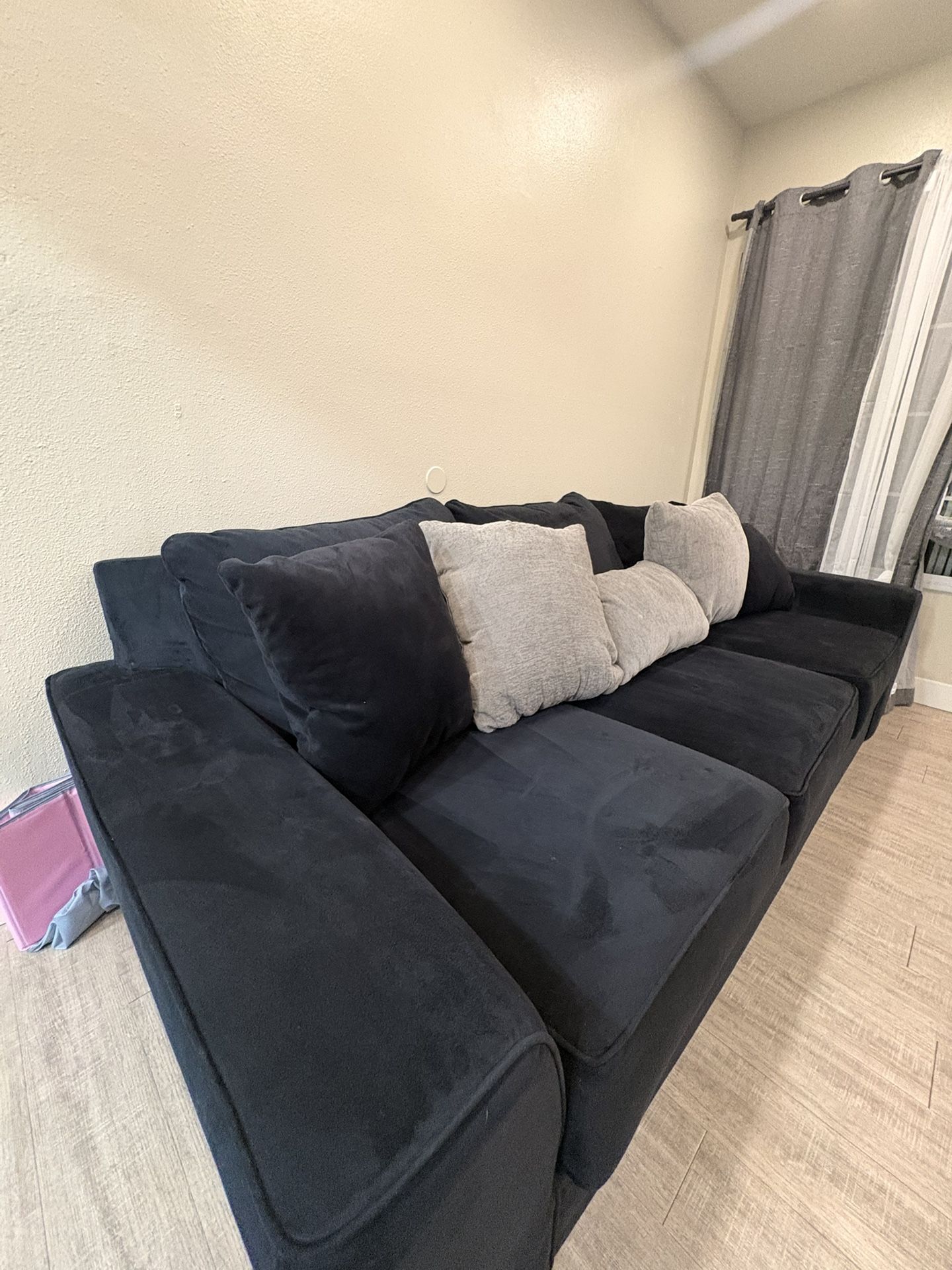 Black Suede Couch 