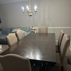 Beautiful Extendable Wooden Dining Table And Chairs