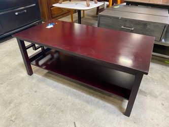Black Cherry Finished Coffee Table with Geometric Blocking