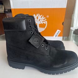 Timberland premium 6 inch waterproof boot black nubuck  size 11