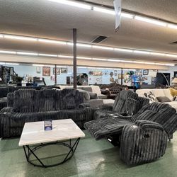 🚚New Model🚚Brand New 2pc Reclining Sofa And Reclining Loveseat With Cup Holders $1499, Payment Available, Delivery Available 