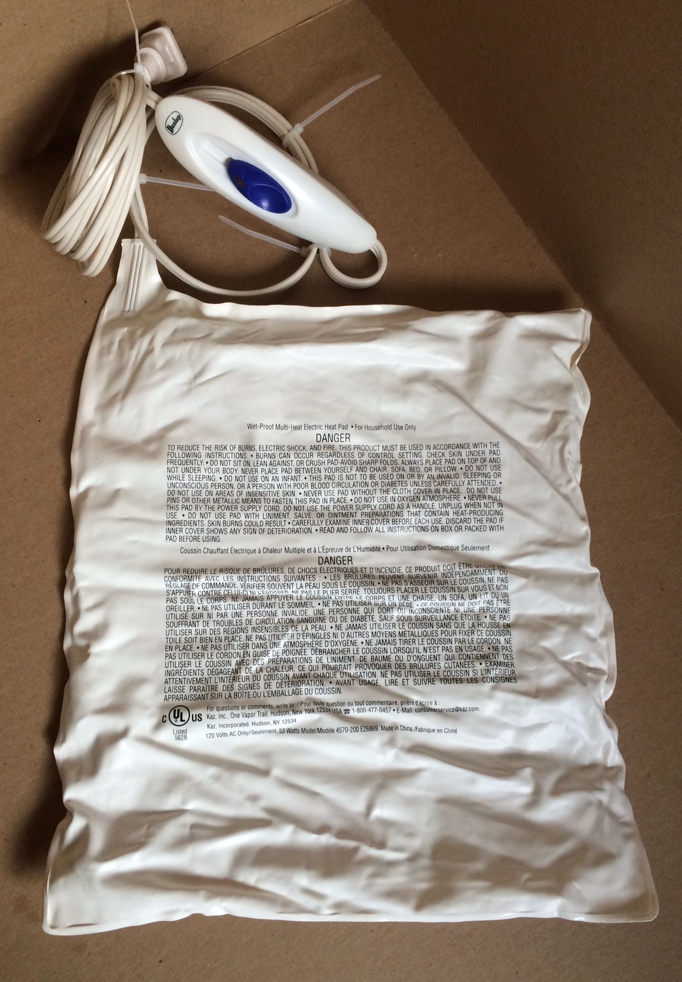 White Kaz Inc. Waterproof, Multi-Heat Electric Heat Pad