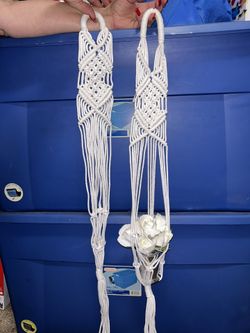 Set Of 2 Macrame Small Plant Holders 