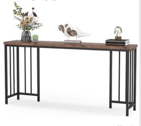 Industrial Console Table with Metal Frame