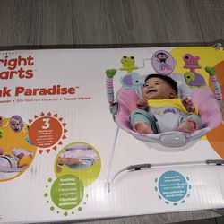 Bright Starts Pink Paradise Portable Baby Bouncer