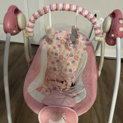 Pink baby swing $30