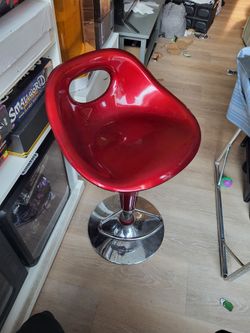 Adjustable height Metallic Red Barstool