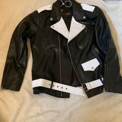 Leather Jacket black and white