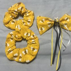 Hair Scrunchies  Set BEE Print-creations251