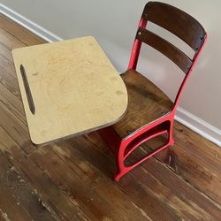🪑📝🪑 ANTIQUE- VINTAGE - WOODEN CHILDREN'S SCHOOL DESK 🪑📝🪑