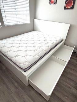 IKEA Malm Full Bed Frame with Storage Drawers