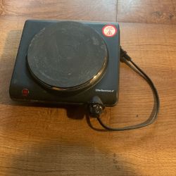 Elite Gourmet ESB-301BF# Countertop Single Cast Iron Burner, 1000 Watts Electric Hot Plate, Temperature Controls, Power Indicator Lights, Easy to Clea