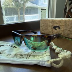 COSTA DEL MAR “CUT” GREEN MIRROR SUNGLASSES 