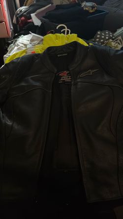 Alpinestars riding Jacket Black leather with Armor XL