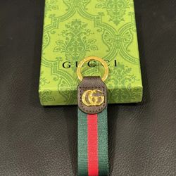 Gucci Ophidia Keychain With Red And Green Signature Web Pattern