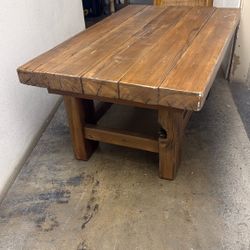 Rustic Wood Beam Coffee Table Heavy Solid Old