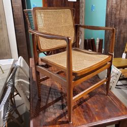 Cane Accent Wooden Chair