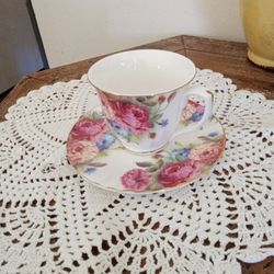 Grace's Teaware Fine China Teacup And Saucer Gold Tram