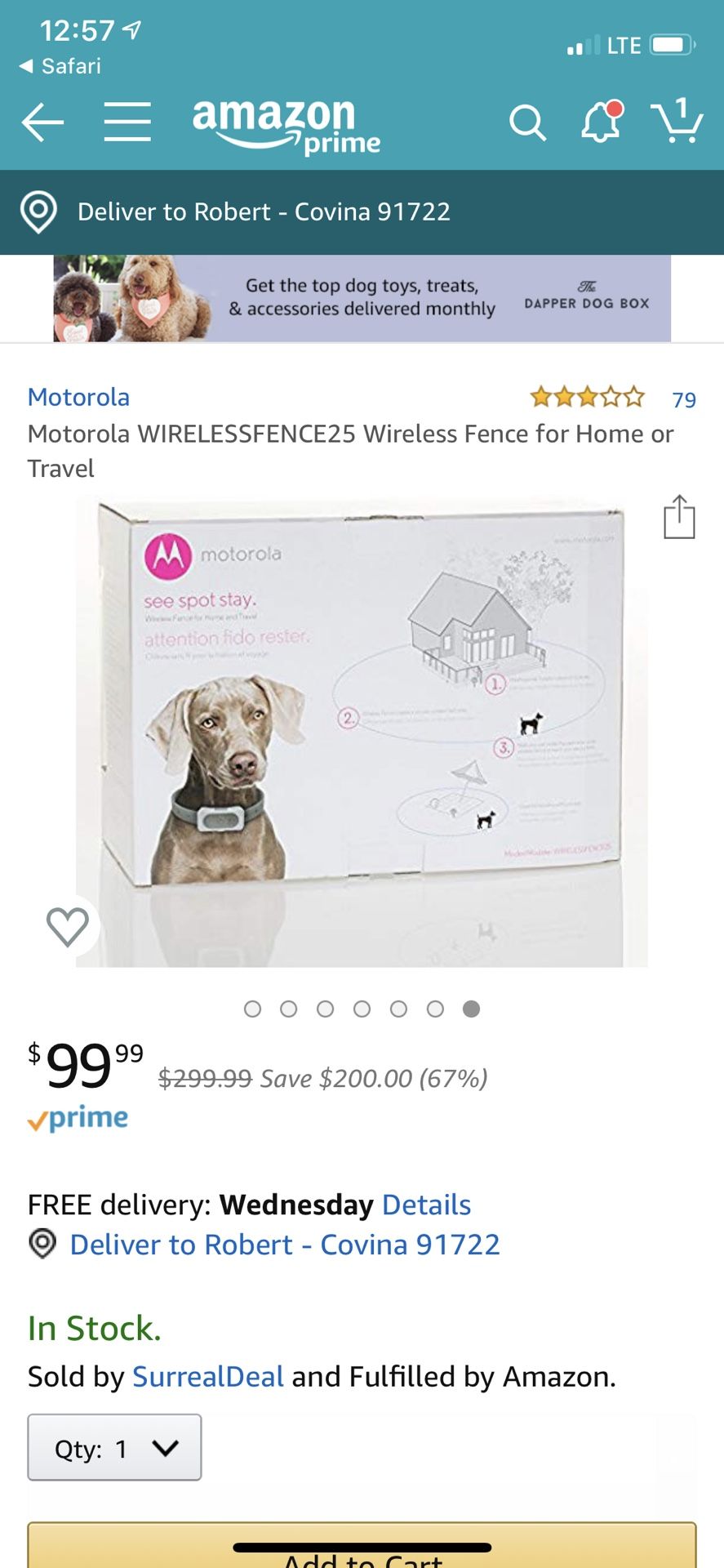 Motorola wireless fence dog collar