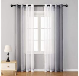 Ombre Grey and White Sheer Curtains