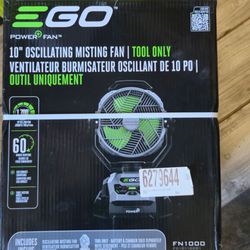 Ego 10-in High Velocity Indoor/Outdoor Oscillating Misting Jobsite Fan (Tool Only) #7442