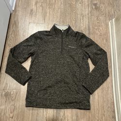 Eddie Bauer Fleece Quarter Zip Pullover Dark Gray Men’s Sz M.