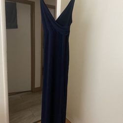 SIZE L / BLUE DRESS W/ THIGH SLIT