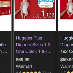 Huggies Size One Pampers Size Two 