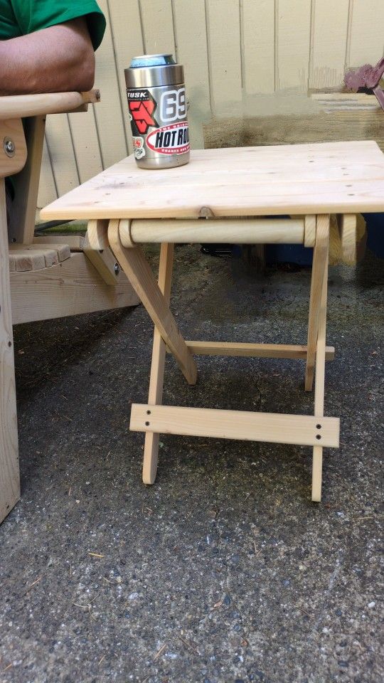 Handcrafted Cedar Folding Side Tables - Perfect For Outdoor Living!