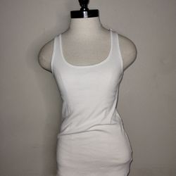 GAP Women's White Ribbed Tank Top Size Medium EUC
