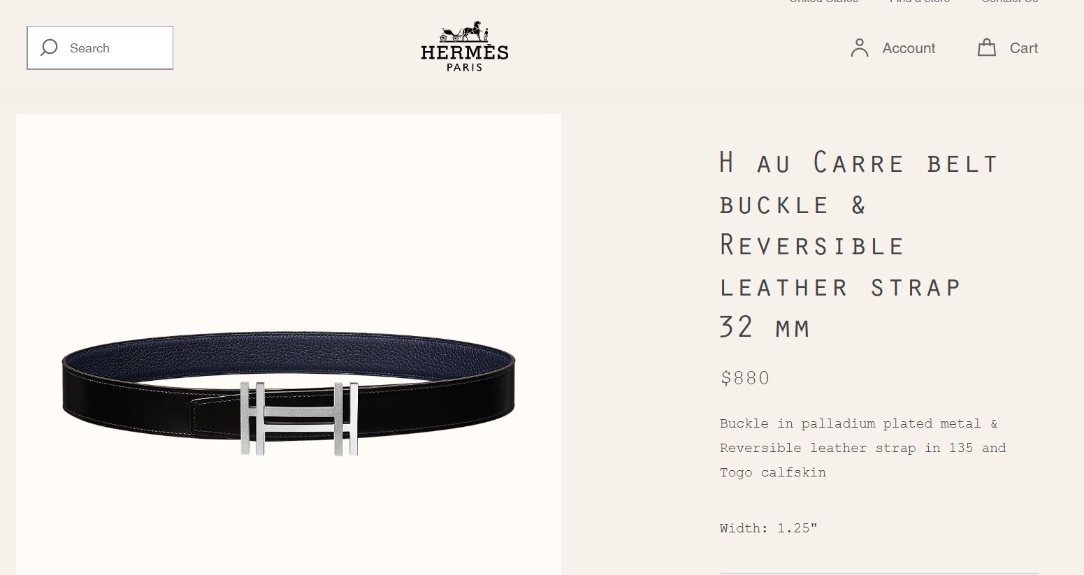Hermès Men’s Leather Belt