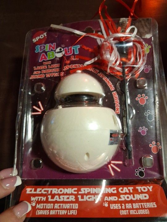 Spin About Brand New Electronic Spinning Cat Toy With Lazer Light & Sounds Sealed