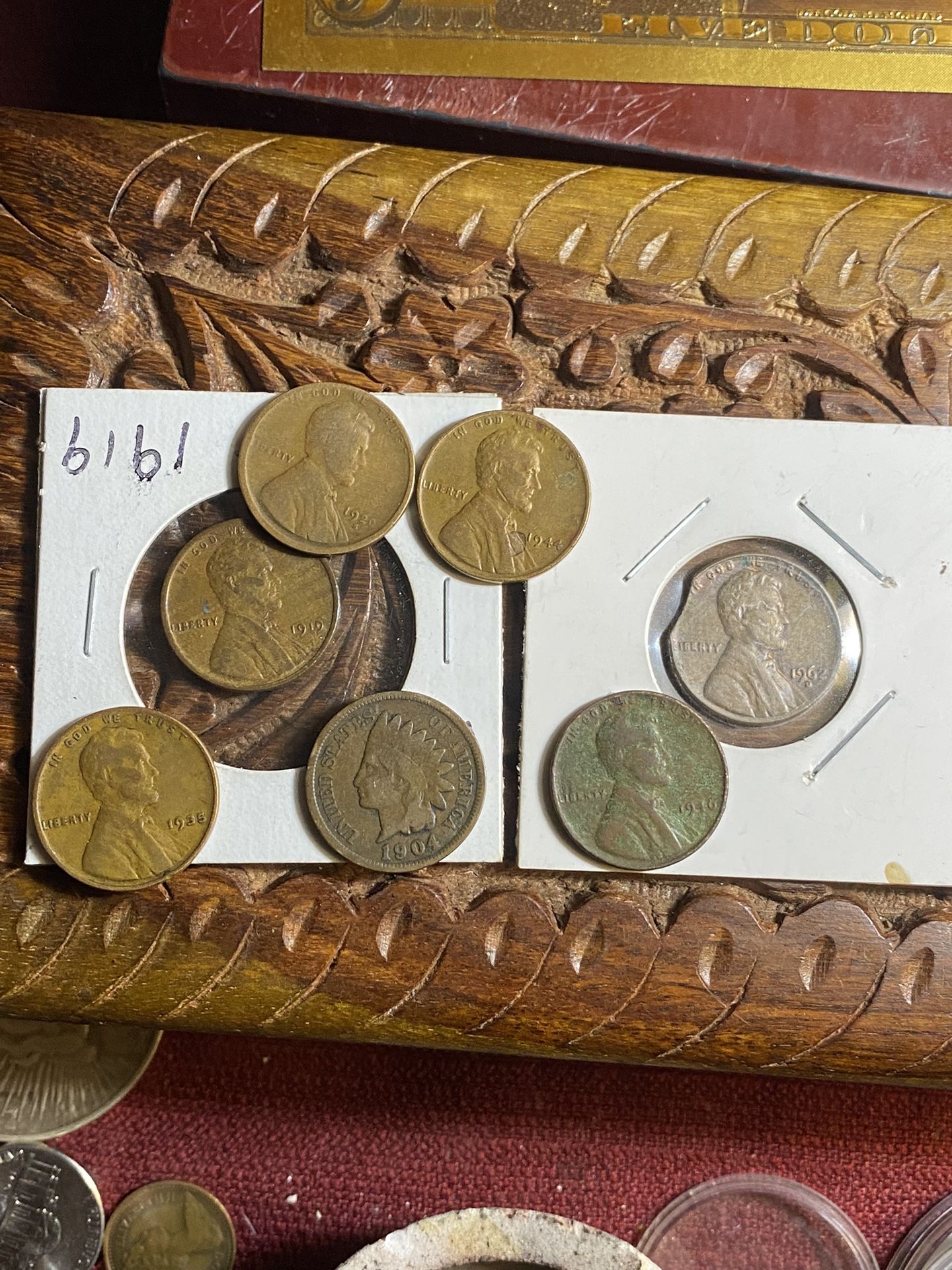 Wheat Pennies Ranging From 1904 All The Way Up To 1962, Which Has A Error On It. There’s Two Coins In There That Has Errors