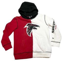 New Era Atlanta Falcons Hoodie Kids Boys Small Split Color Block Pullover NFL