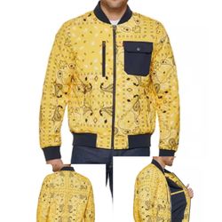 Levi's Bandanna Print Quilted Bomber Jacket Men’s size Small NEW!! 