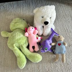 Lot of 5 Stuffed Animal Plush Toys