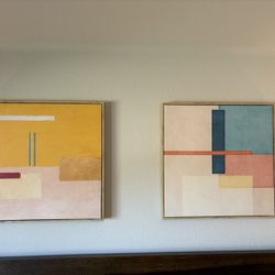 Modern Abstract Art Pieces - 2 Frames 