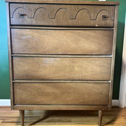 Vintage 1960s Midcentury Bassett walnut Highboy Dresser