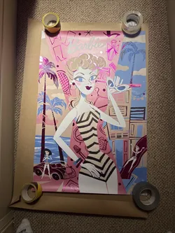BARBIE MONDO FOIL VARIANT POSTER Limited Edition 24” x 36” Limited Ed 104/115