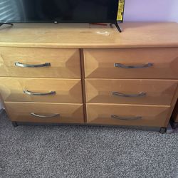 Wood Dresser + Nightstand 