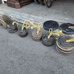 275lbs Set Of Standard Weight Plates & Barbells
