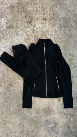 Lululemon Black Zip-Up Jacket and Leggings Set