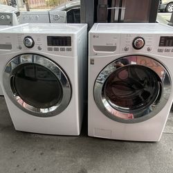 🍂SET WASHER AND DRYER LG WHITE🍂🆓️FREE DELIVERY🆓️✔️SIDE BY SIDE-STACKABLE ✔️