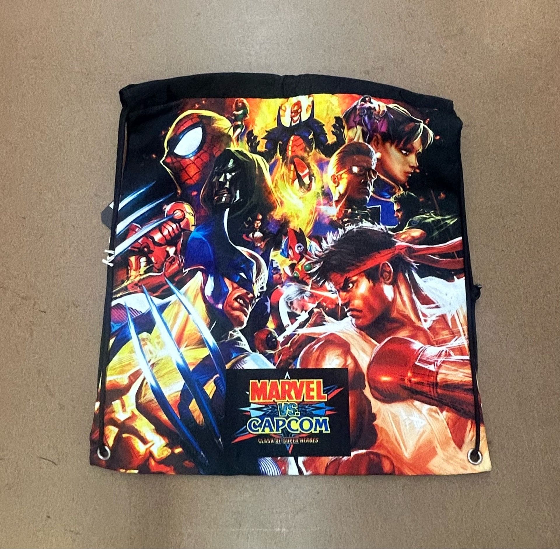 (Rare)TM 1985 MARVEL vs CAPCOM Drawstring BAG 👀 (please read description)