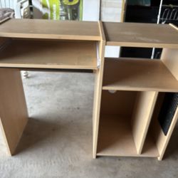 Small Computer Desk with Keyboard tray 