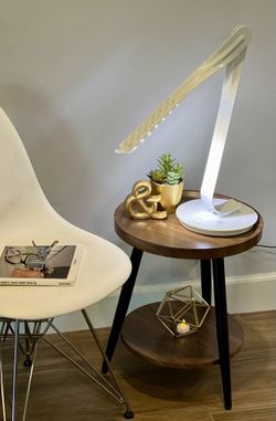 Iconic Herman Miller Mid-Century Modern White Leaf Light Table Desk Lamp Swivel LED Dimmable - Modern Design! (Retail $1,000+)