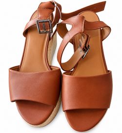 Brown Espadrille Wedge Sandals