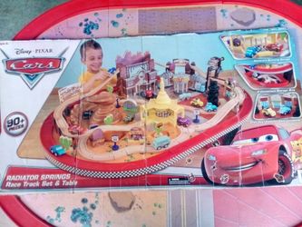 Disney Pixar Cars Radiator Springs Race Car set and table for Sale